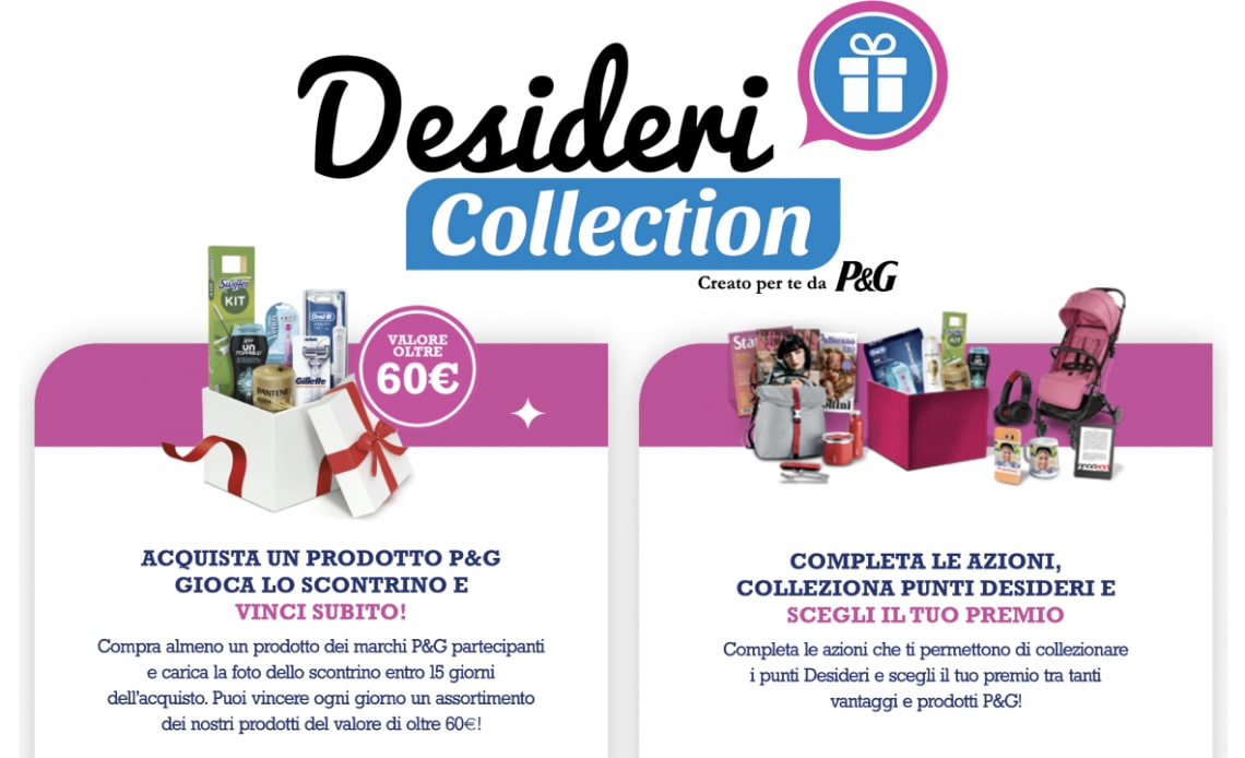 Premi gratis Desideri Collection: accumula punti e richiedi i tuoi premi