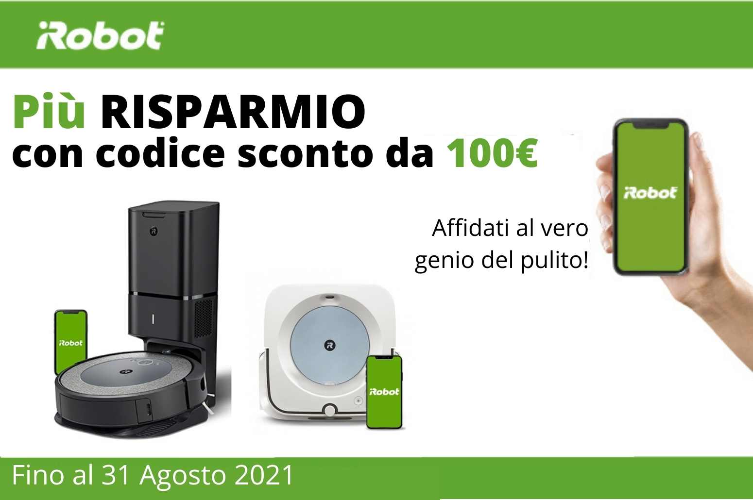 Promozione iRobot: codice sconto di 100 Euro