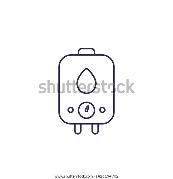 Boiler Water Heater Vector Line Icon Stock Vector Royalty Free
