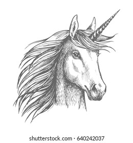 Realistic Sketch Unicorn Drawing