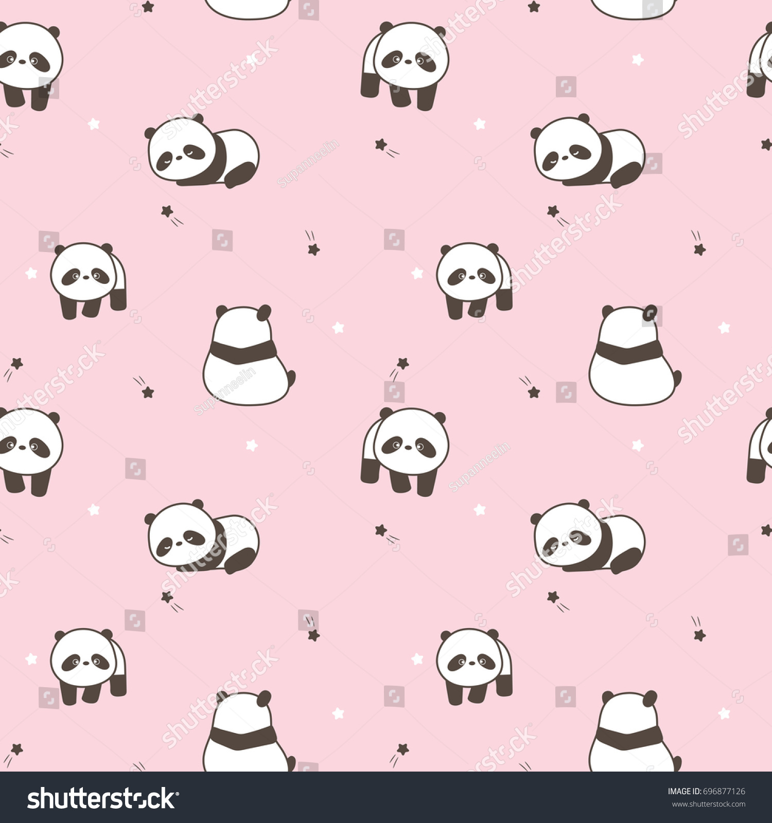 Gambar Panda Lucu Warna Pink