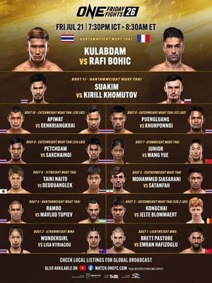 Poster ONE Friday Fights 26: Kulabdam vs. Bohic 2023