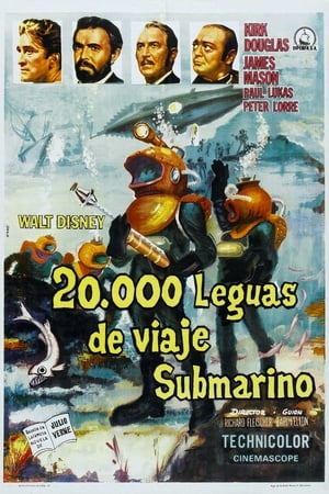Poster 20.000 leguas de viaje submarino 1954