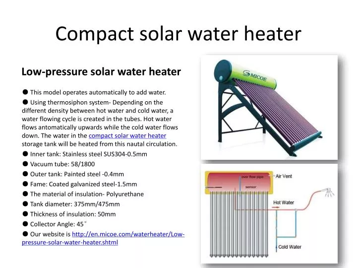 Ppt Compact Solar Water Heater Micoe Powerpoint Presentation