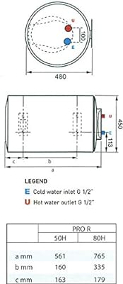 Ariston Electric Water Heater 50 Litter Horizontal Pro R Italy
