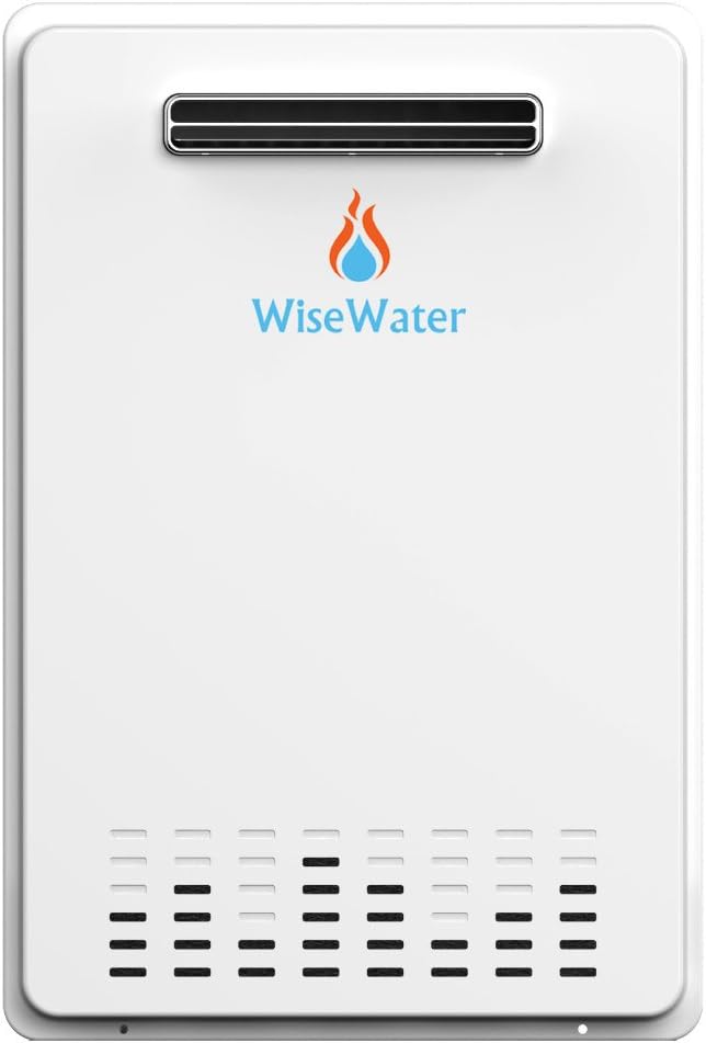 Wisewater Natural Gas Tankless Water Heater 7 38 Gpm 180 000 Btu Outdoor Installation Natural Gas Water Heater White Amazon Com