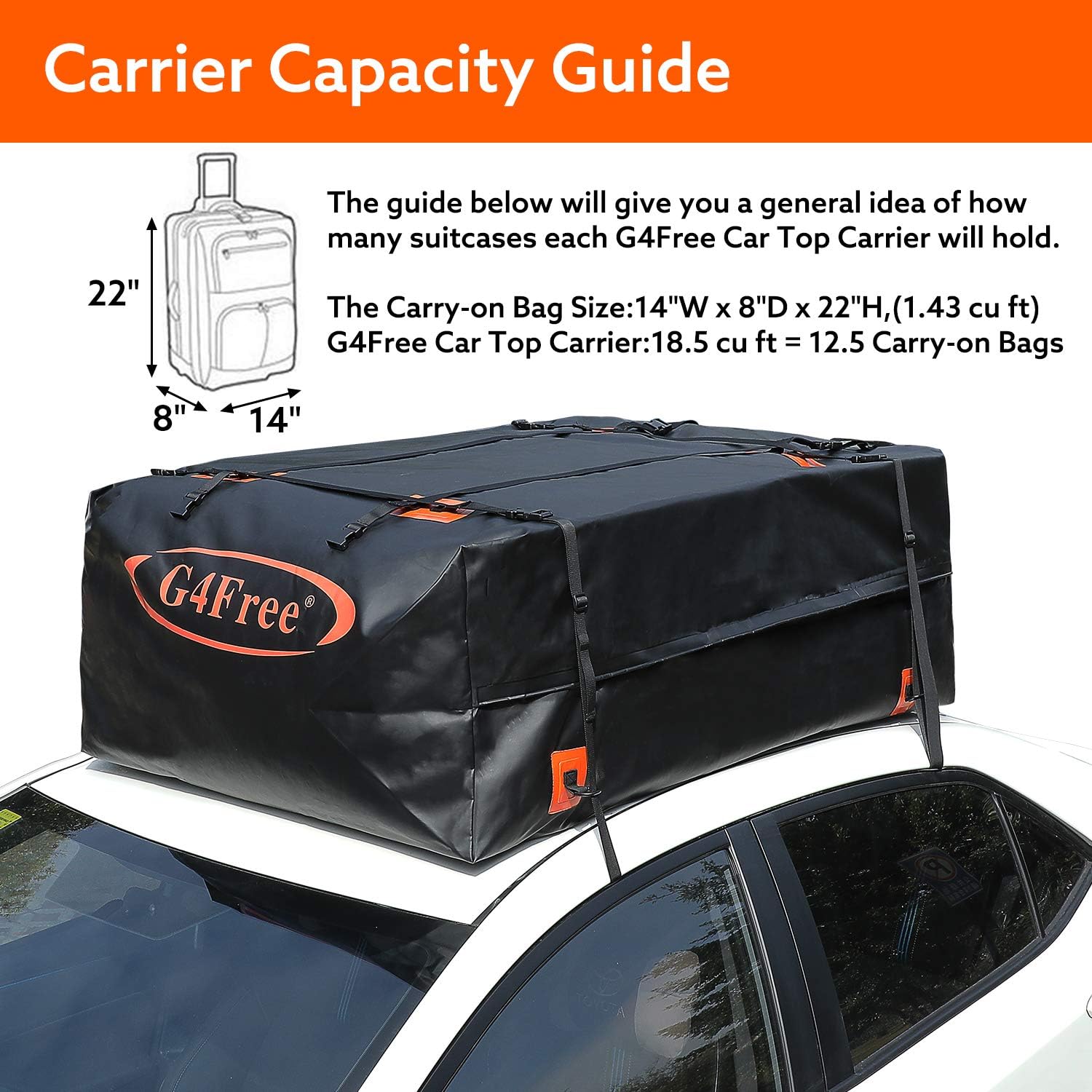  G4free 18 5 Cubic Feet Car Top Carrier Easy To, biggest hitch cargo carrier