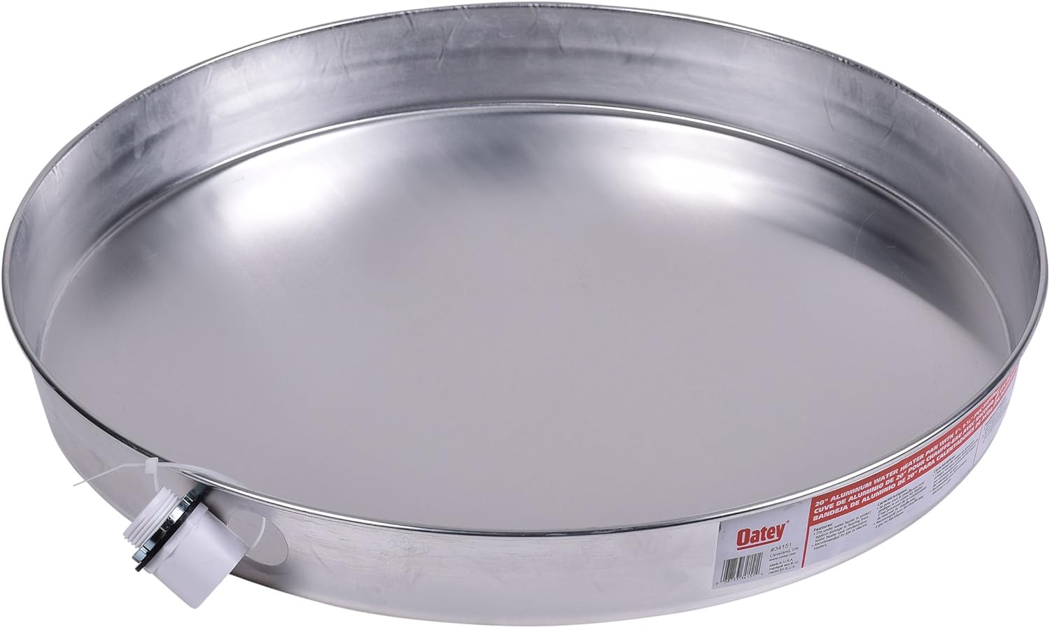 Oatey 34151 Aluminum Water Heater Pan With 1 Inch Fitting 20 Inch