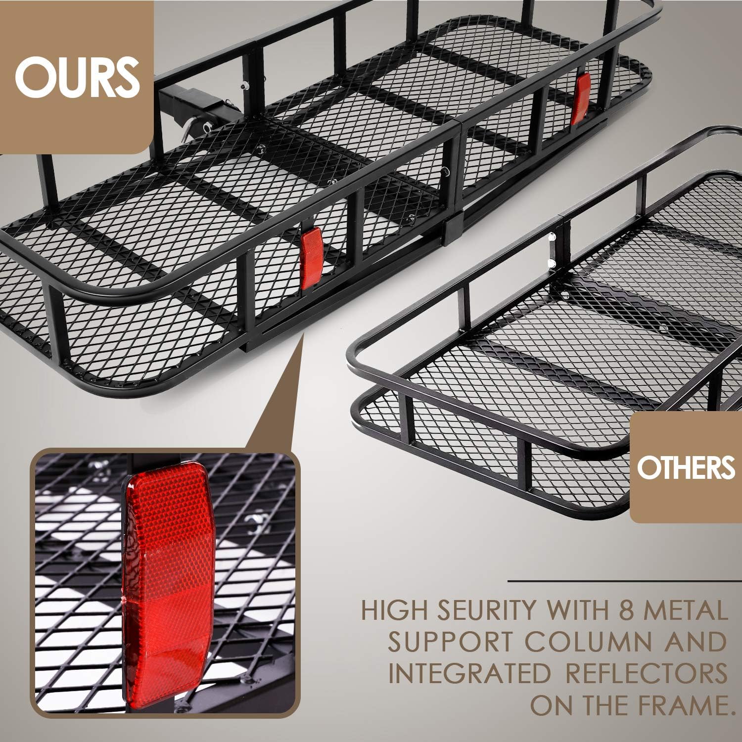 Tusy Hitch Cargo Carrier Luggage Basket Folding Mount, biggest hitch cargo carrier