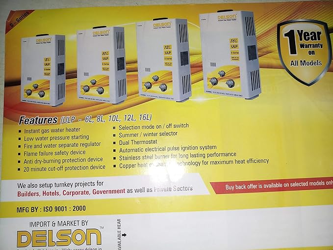 Delson Instant Gas Water Heater 8 Ltr Lpg S Series Amazon In