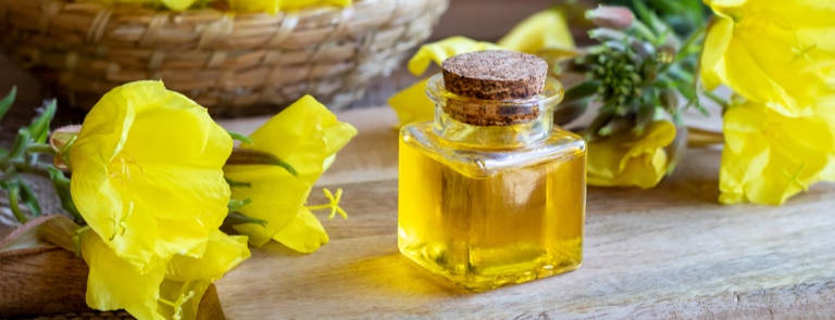 evening primrose oil in a glass jar
