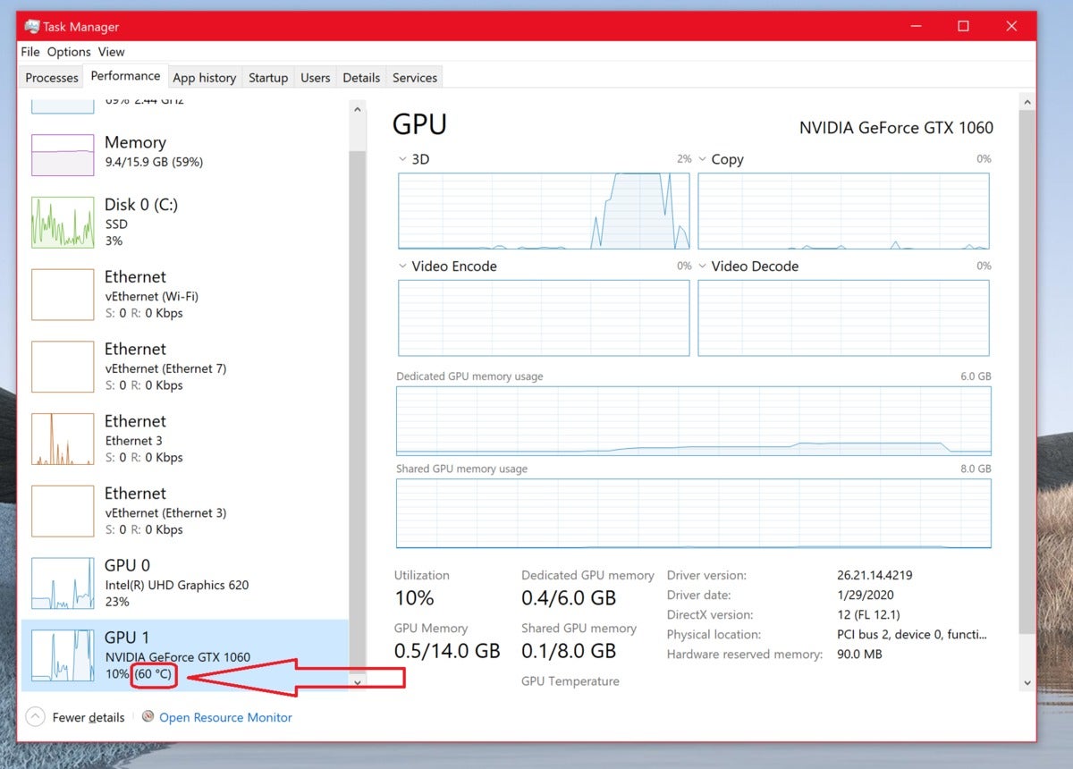 How to Check Your GPU Temperature in Microsoft windows 10