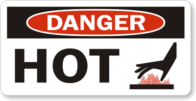Hot Warning Labels Danger Hot Labels