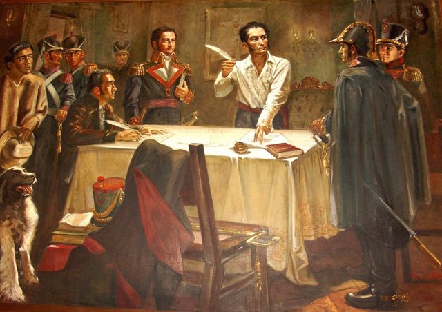 Resultado de imagen para Foto de SimÃ³n BolÃ­var proclama la primera Gran Colombia,