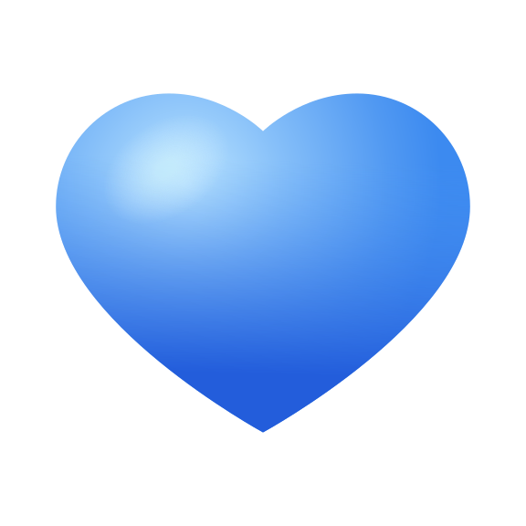 Blue Heart icon in Emoji Style