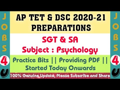 AP TET Psychology Bits in Telugu || AP TET Psychology...