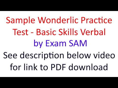 Sample Wonderlic Practice Test Questions - Verbal...