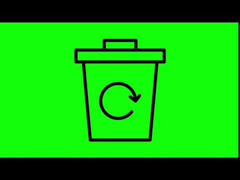 Animated Garbage Recycle Icon on Green Screen With...