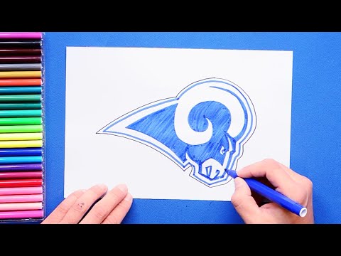 How to draw the LA Rams logo (NFL Team)