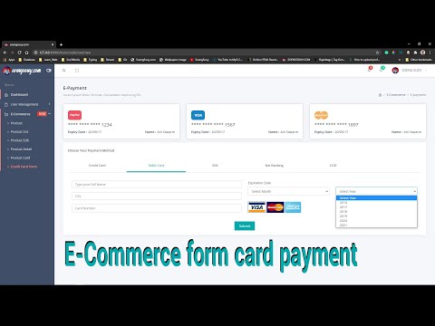 Create page content credit card form in Laravel