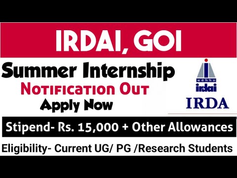 IRDAI Internship 2021, Government paid internship,...