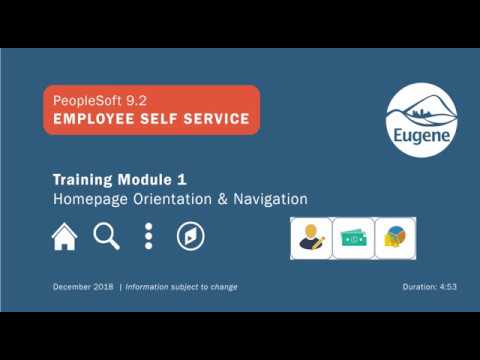PeopleSoft 9.2 Employee Self Service: Module 1 Homepage