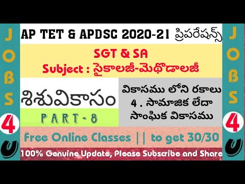 AP TET Psychology Classes in Telugu | Part - 8 | AP...