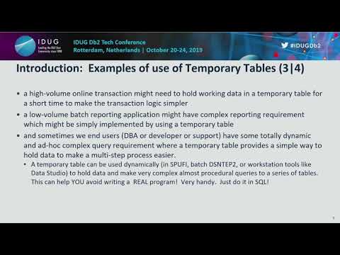 Temporary Tables in Db2 SQL. Using for Effective SQL!