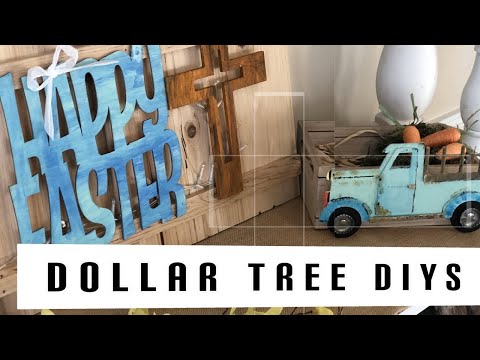 Easter Dollar Tree Diy Sign | Vintage Blue Truck Craft...