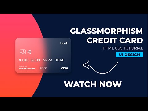 Glass morphism Debit Card UI Design using HTML & CSS...