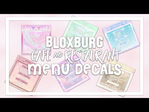 Bloxburg Menu Decals Decal ID Codes [Cafe &...