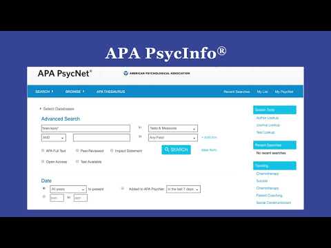 Searching APA PsycInfo's Tests and Measures Field on...