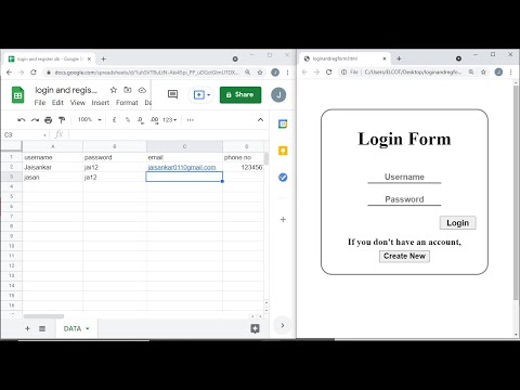 How to create Login and Register Form using Google...