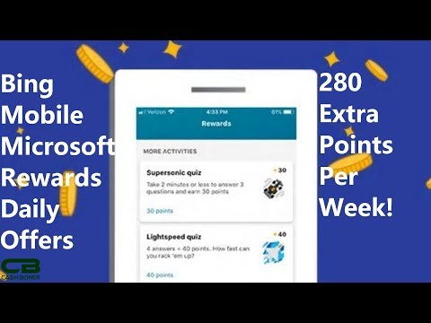 Microsoft Rewards Bing Mobile Daily Offers - Up to 280...