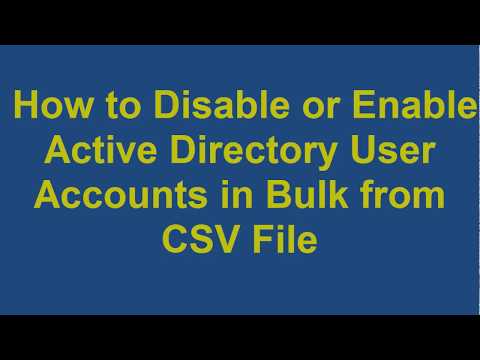 How to Disable or Enable Active Directory User...