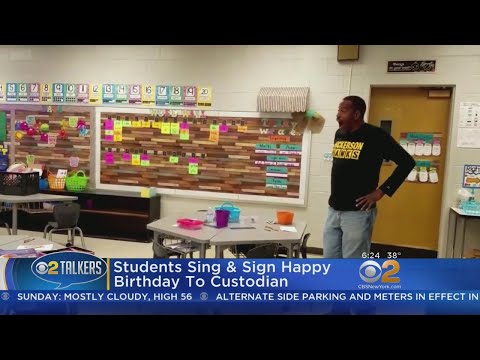 Class Signs 'Happy Birthday' For Deaf Custodian
