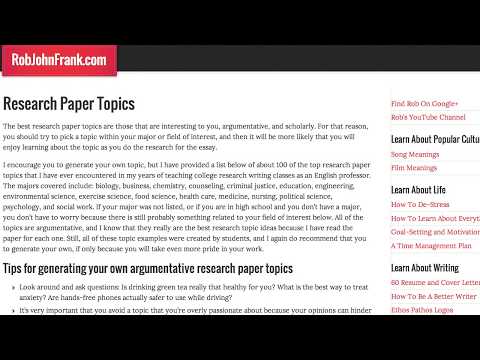 Research Paper Topics (Top 100)