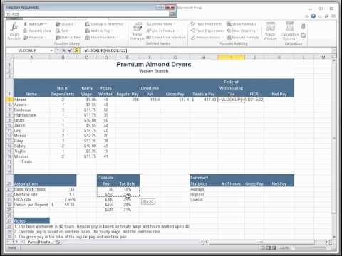 Excel Payroll Spreadsheet Project