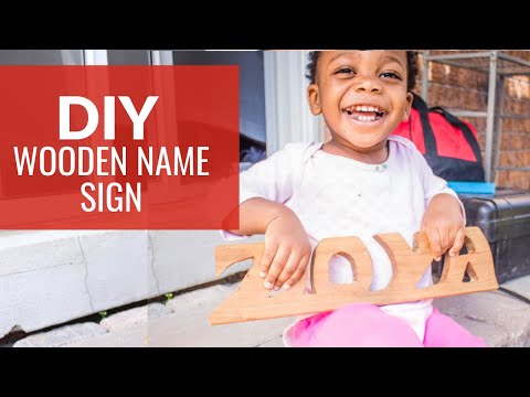 DIY Wood Name Sign Decor - DIY Calligraphy Name Sign -...