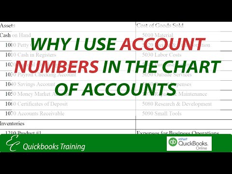 Why use Account Numbers in the Chart of Accounts
