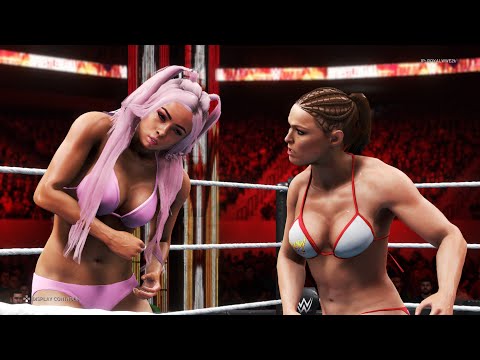 FULL FIGHT - Ronda Rousey vs. Bikini Liv - WWE 2K20...