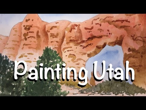How to Paint Utah Red Rock Desert in Watercolor...