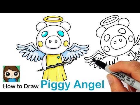 How to Draw Roblox Angel Piggy 🐽