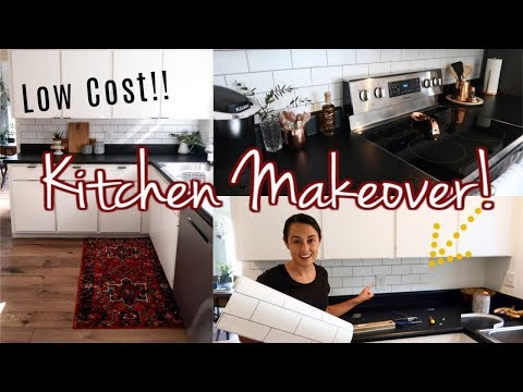 Easy! KITCHEN MAKEOVER! | $35 Kitchen Backsplash |...