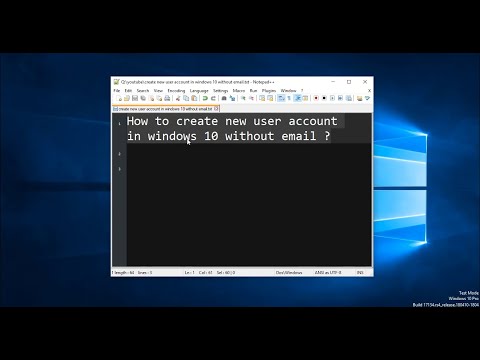 How to create new user account in windows 10 without...