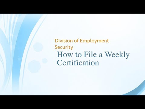 Claimant: Weekly Certifications