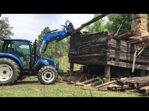 Taking Down An 1800's Hewn Log Cabin