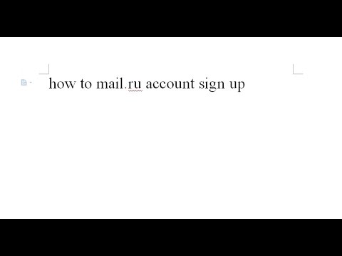 mail.ru sign up