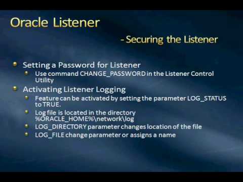 Diagnostic Tools and Oracle Listener Part 5 of 7