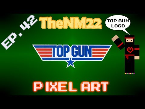 Top Gun Logo in Minecraft - TheNM22 Pixel Art
